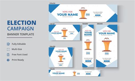 Election Campaign Banner Template, Political Campaign Banner Template ...