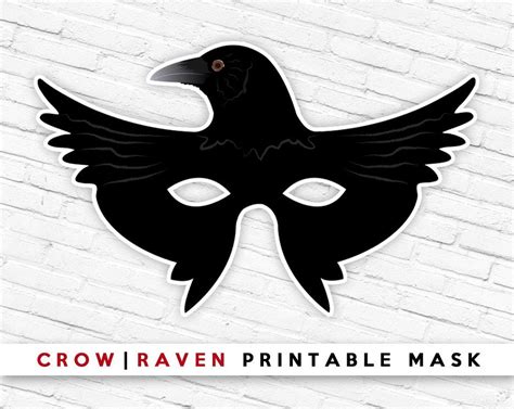 Raven Mask | Printable Halloween Mask | Crow Mask | Kids Party Mask by ...