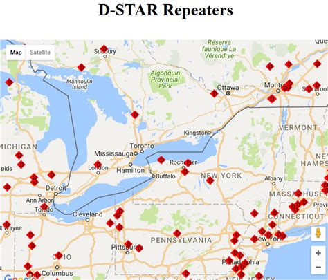 D-Star Digital Amateur Radio Information: D-Star Repeaters Map