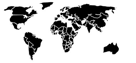 Black White Outline World Map No Background1 Clip Art at Clker.com ...