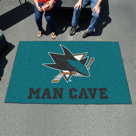 FanMats® 14483 - San Jose Sharks 60" x 96" Nylon Face Man Cave Ulti-Mat with "Sharks" Logo ...