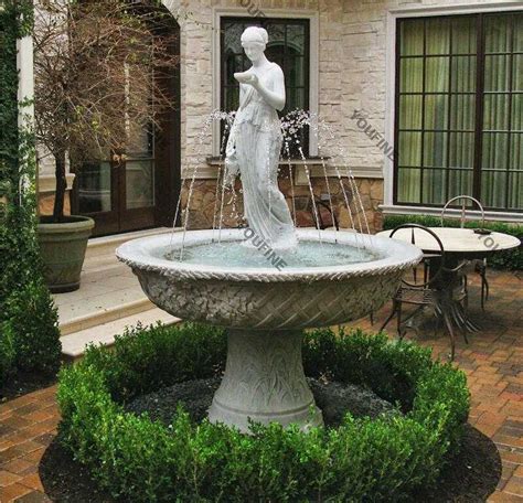 Yard Decor Marble Water Fountains With Woman Pouring Water Statues for ...