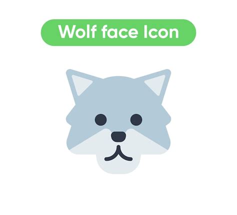 Premium Vector | Wolf face animal vector emoji icon illustration