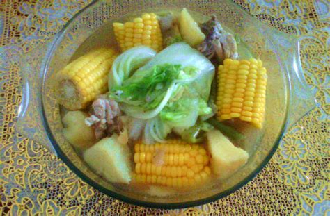 nilagang manok with corn