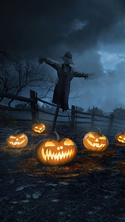 Halloween Night Pumpkin 4K 8K #3600h Wallpaper PC Desktop