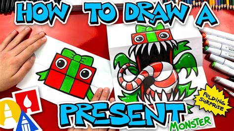 How To Draw Present Monster Folding Surprise Art For Kids Hub, Art Hub ...