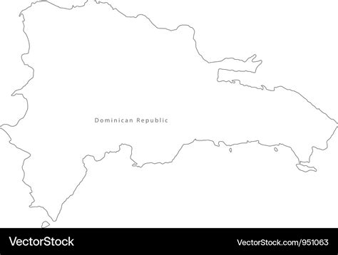 Black white dominican republic outline map Vector Image