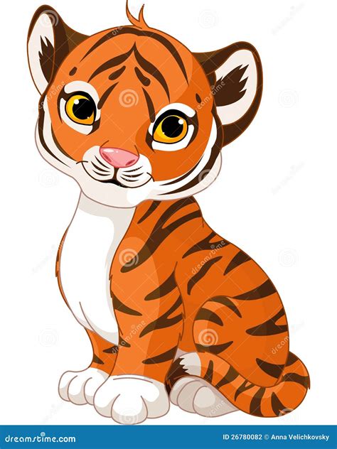 Cute Tiger Cub Holding Heart Vector Illustration | CartoonDealer.com ...