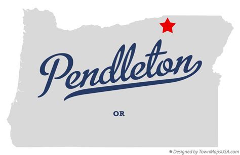 Map of Pendleton, OR, Oregon