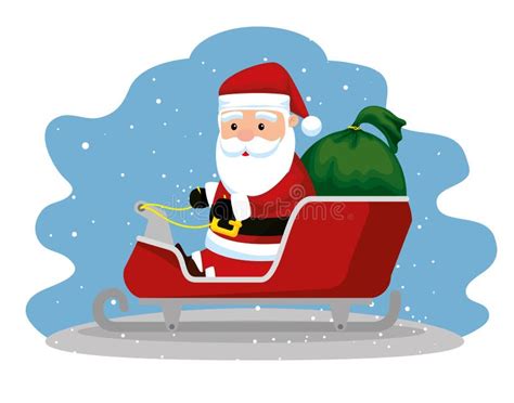 Santa Claus in the Sled with Christmas Gifts Stock Vector ...