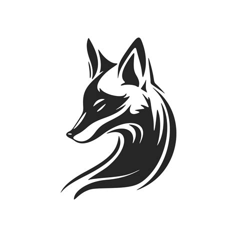 Simple and elegant black and white fox vector logo. 17589393 Vector Art ...