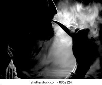 Pipe Smoker Silhouette Black White Stock Photo 8862124 | Shutterstock