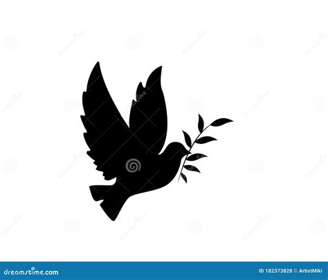 Dove Silhouette. Symbol Of Peace, Love, Tolerance And Trust. Vector ...