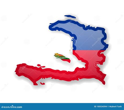 Haiti Flag and Outline of the Country on a White Background Stock Illustration - Illustration of ...