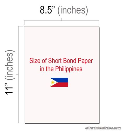 Short Bond Paper Size