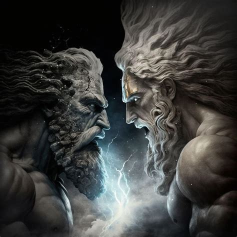 Zeus vs Kronos during the Titanomachy : r/aiArt