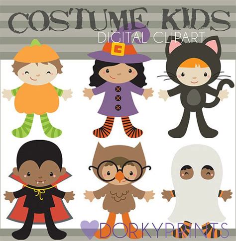 Halloween Clipart Kids in Costume Personal and Limited | Etsy ...