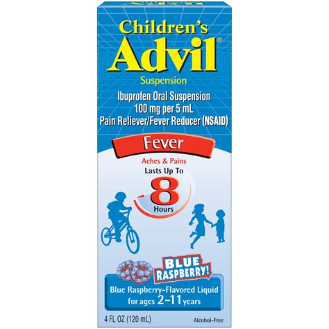 Children's Advil Liquid Suspension Fever Reducer/Pain Reliever ...