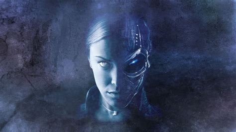 Wallpaper : digital art, portrait, movies, blue, cyborg, Kristanna Loken, Terminator 3 Rise of ...