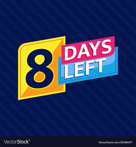 8 days left countdown banner Royalty Free Vector Image