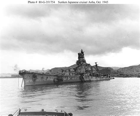 Japanese Navy Ships--Aoba -- Sunk at Kure, Japan, 1945