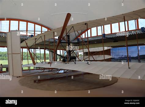 Replica of Wright Brothers 1903 Flyer in Museum at the First Flight national monument in Kitty ...