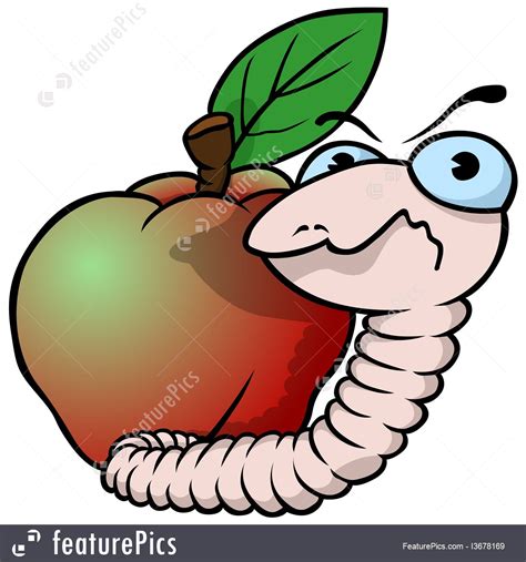 Apple With Worm Clipart | Free download on ClipArtMag