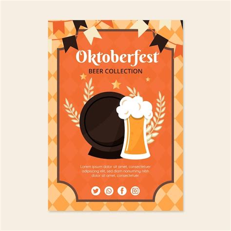 Free Vector | Oktoberfest vertical poster template