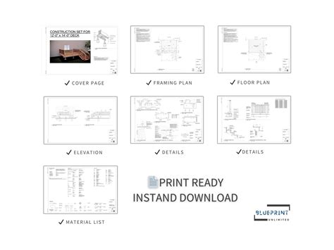 Deck Plans 12x14 for DIY Construction and Permit - Etsy