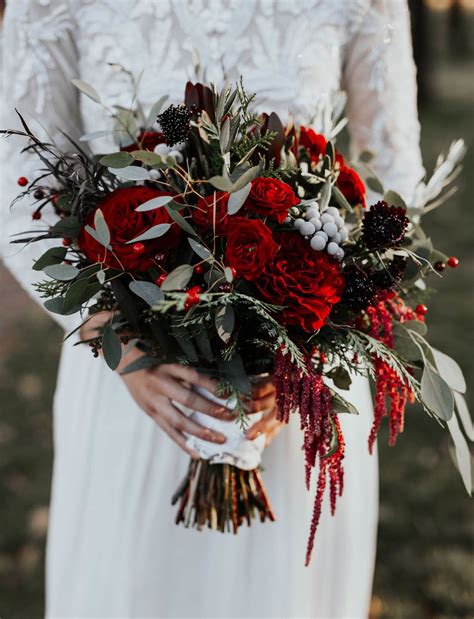 The Bridesmaids Wore Burgundy in this Laid Back Winter Wedding | Red ...