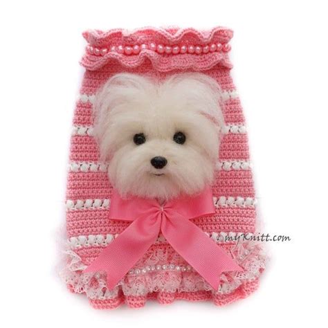 Maltese Portrait Custom Dog Clothes Crochet. Portrait will be made following your Maltese's ...