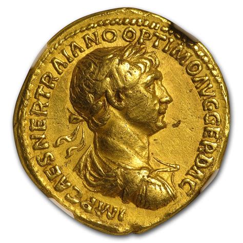 Roman Gold Aureus Emperor Trajan (98-117 AD) XF NGC | Ancient & Medieval Gold Coins | APMEX