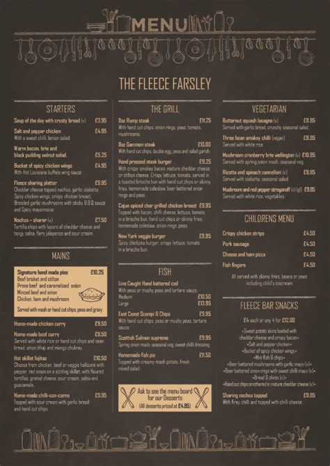 Menus - Fleece Farsley