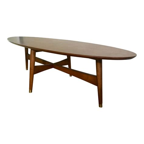 West Elm Mid-Century Oval Coffee Table | Chairish