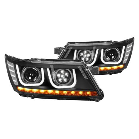 Lumen® - Dodge Journey 2017 Black DRL Bar Projector LED Headlights