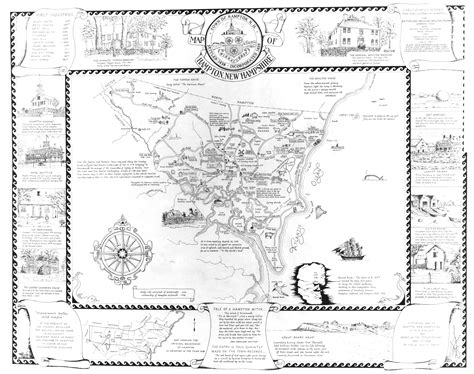 Map of Hampton, NH. Early Family Names 1638-1727: Batchelder (Bachiler), Moulton, Palmer ...
