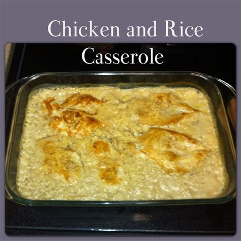 Easy chicken and rice casserole. 1 can cream of mushroom Campbell's ...