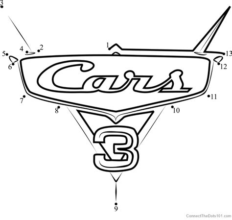 Cars 3 Logo from Cars 3 dot to dot printable worksheet - Connect The Dots