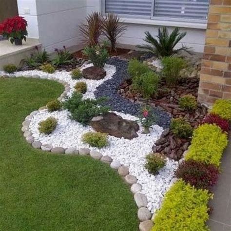 21+ Best White Gravel Landscaping Ideas & Designs | Small front yard ...