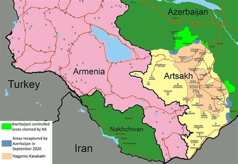 2020 Nagorno-Karabakh conflict map : r/armenia