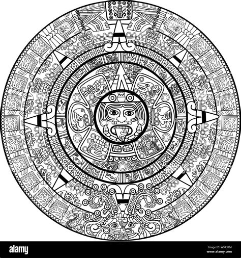 Vector Maya calendar - over white Stock Vector Image & Art - Alamy