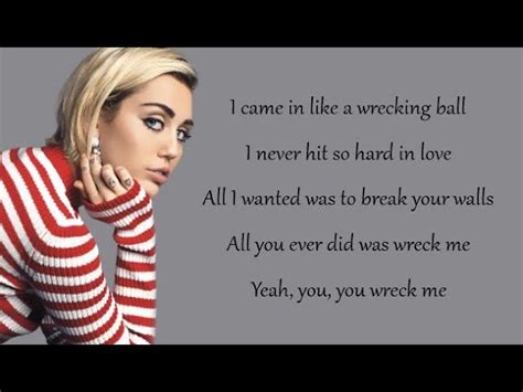 Miley Cyrus - WRECKING BALL (Lyrics) Chords - Chordify