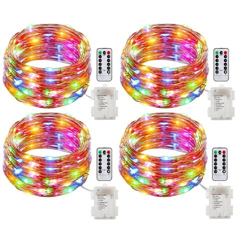 Battery Operated String Lights Waterproof Remote Control 8 Modes 100 LED Fairy String Lights for ...