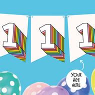 Rainbow First Birthday Banner - Folksy