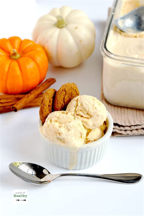 Pumpkin Spice Ice Cream (no churn) - A Pinch of Healthy