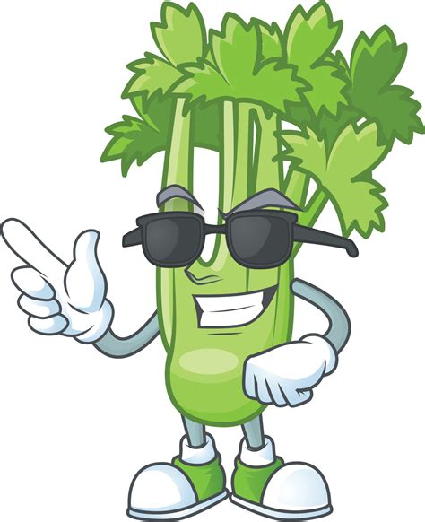 Happy celery plant cartoon character 19829595 Vector Art at Vecteezy