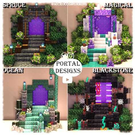 Nether Portal Designs | Minecraft designs, Minecraft decorations ...