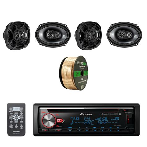 Pioneer CD Bluetooth Receiver with Enhanced Audio Functions with Kicker 6.9 Inch CS Series 3-Way ...