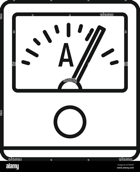 Ampere meter device icon. Outline ampere meter device vector icon for web design isolated on ...