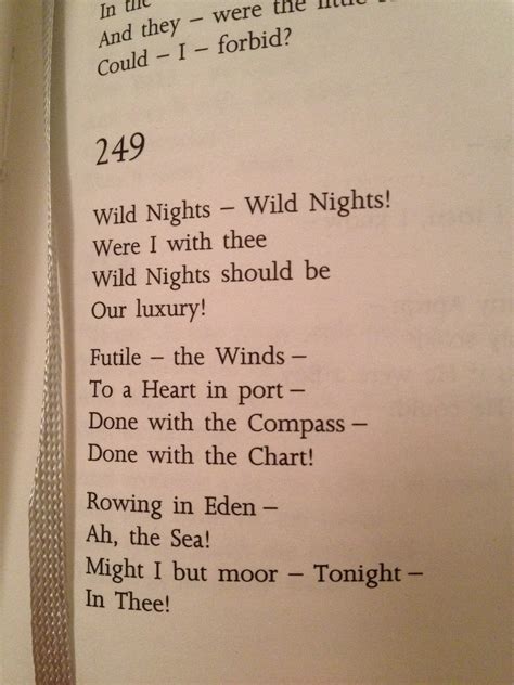 The Seabird Monastery: Poems in the Afternoon: Dickinson, 249 Wild Nights